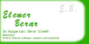elemer berar business card